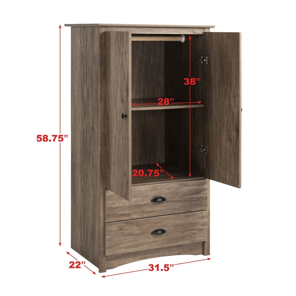 Porch   Den Commerce Black 2 drawer Armoire   31.5\