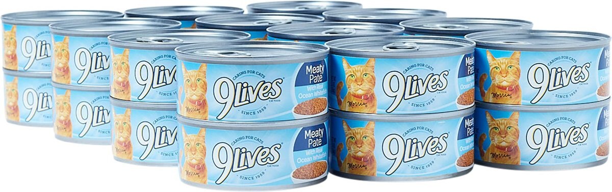 9 Lives Meaty Pate with Real Ocean Whitefish Canned Cat Food