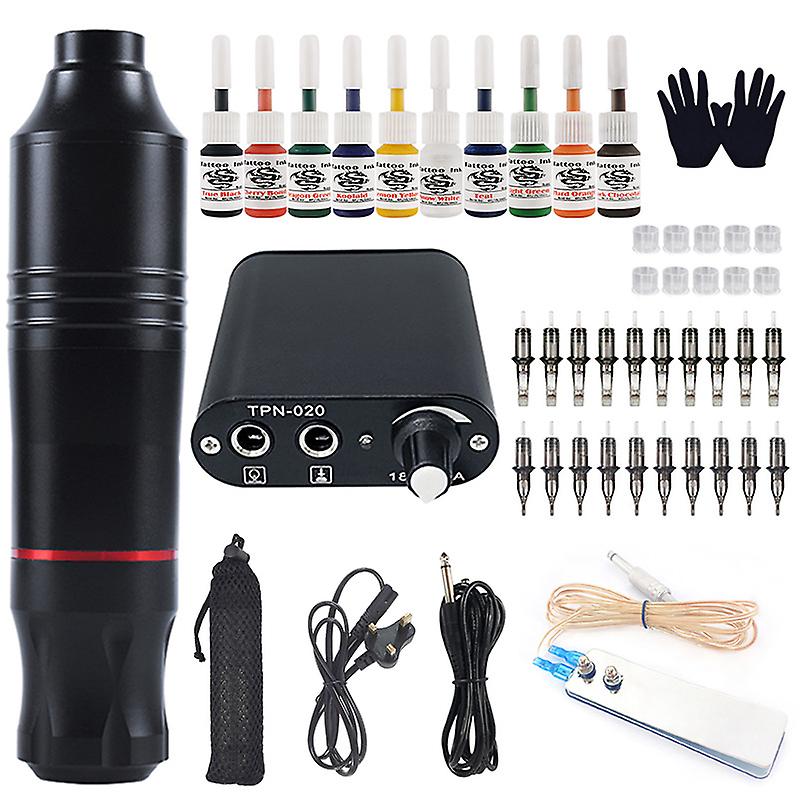 10 Colors Javelin Apprentice Tattoo Kit Complete Tattoo Motor Pen Kit Rotary Tattoo Machine