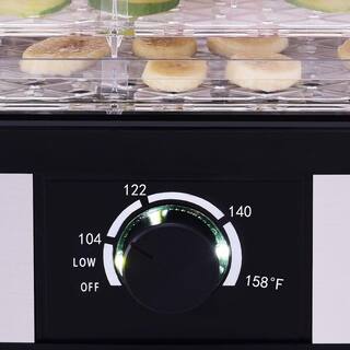 ANGELES HOME 5-Tray Black and Sliver Temperature Control Food Dehydrator SA56-9HW444