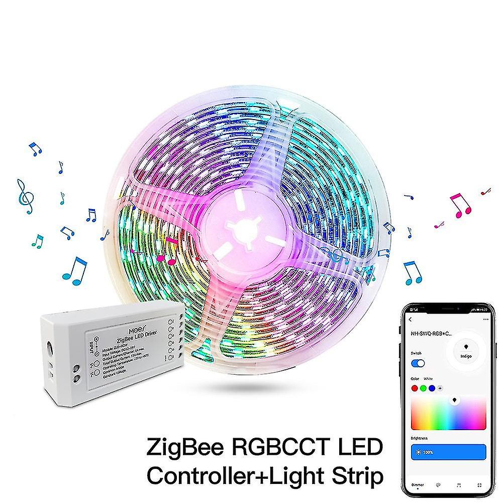 Zigbee Led Controller Light Strip Rgb Cct Dimmer Music Sync Tuya Smart App Control With Alexa Google Smartthings Remote Control