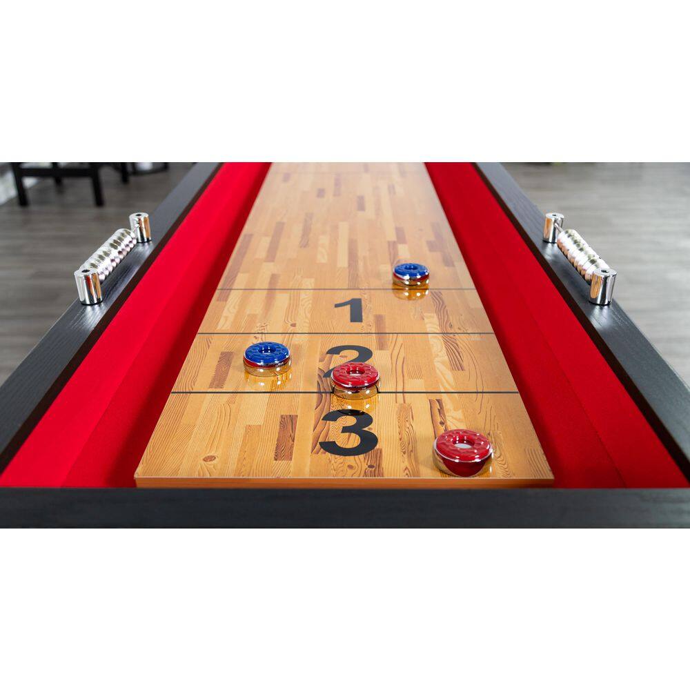 Hathaway Avenger 9 ft. Avenger Shuffleboard for Family Game Rooms with Padded Gutters Leg Levelers 8 Pucks and Wax BG1203