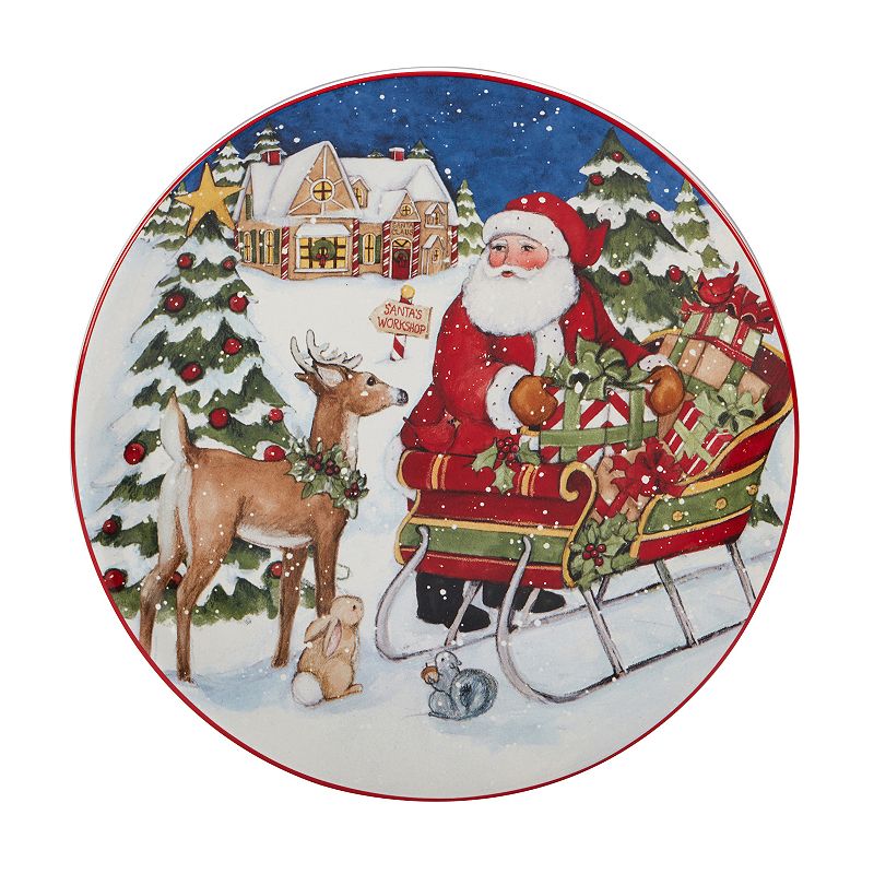 Certified International Santa's Workshop 4-pc. Dessert Plate Set