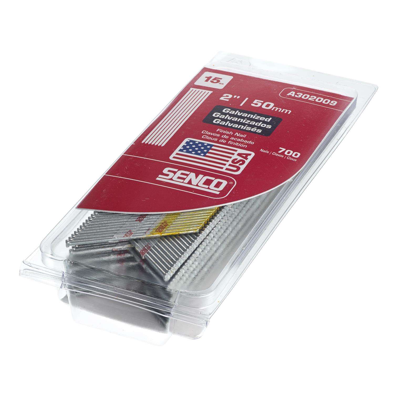 Senco 2 in. 15 Ga. Angled Strip Galvanized Finish Nails 34 deg 700 pk