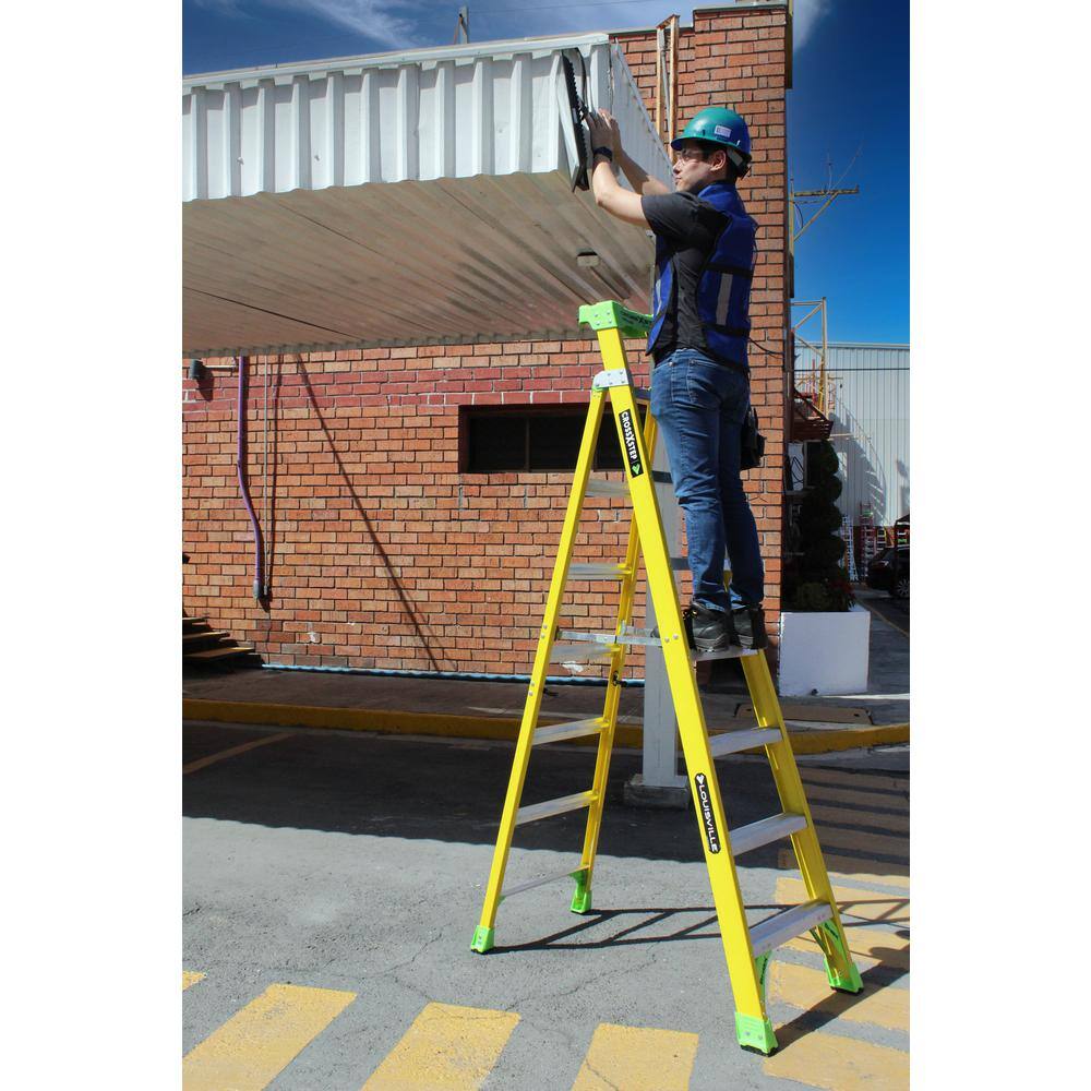 Louisville Ladder 6 ft. Fiberglass Cross Step Ladder with 375 lbs. Load Capacity Type IAA Duty Rating FXS1406HD