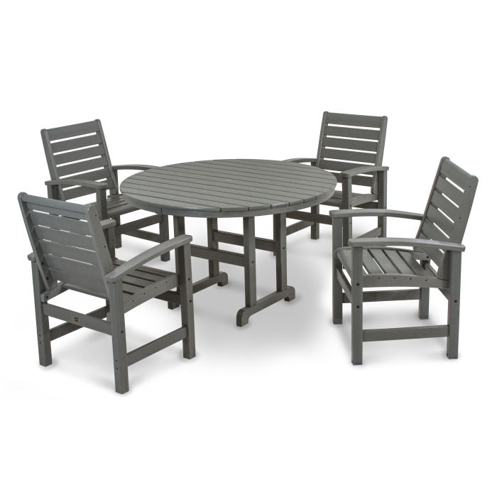 Polywood Signature 5-Piece Round Farmhouse Dining Set PWS152-1