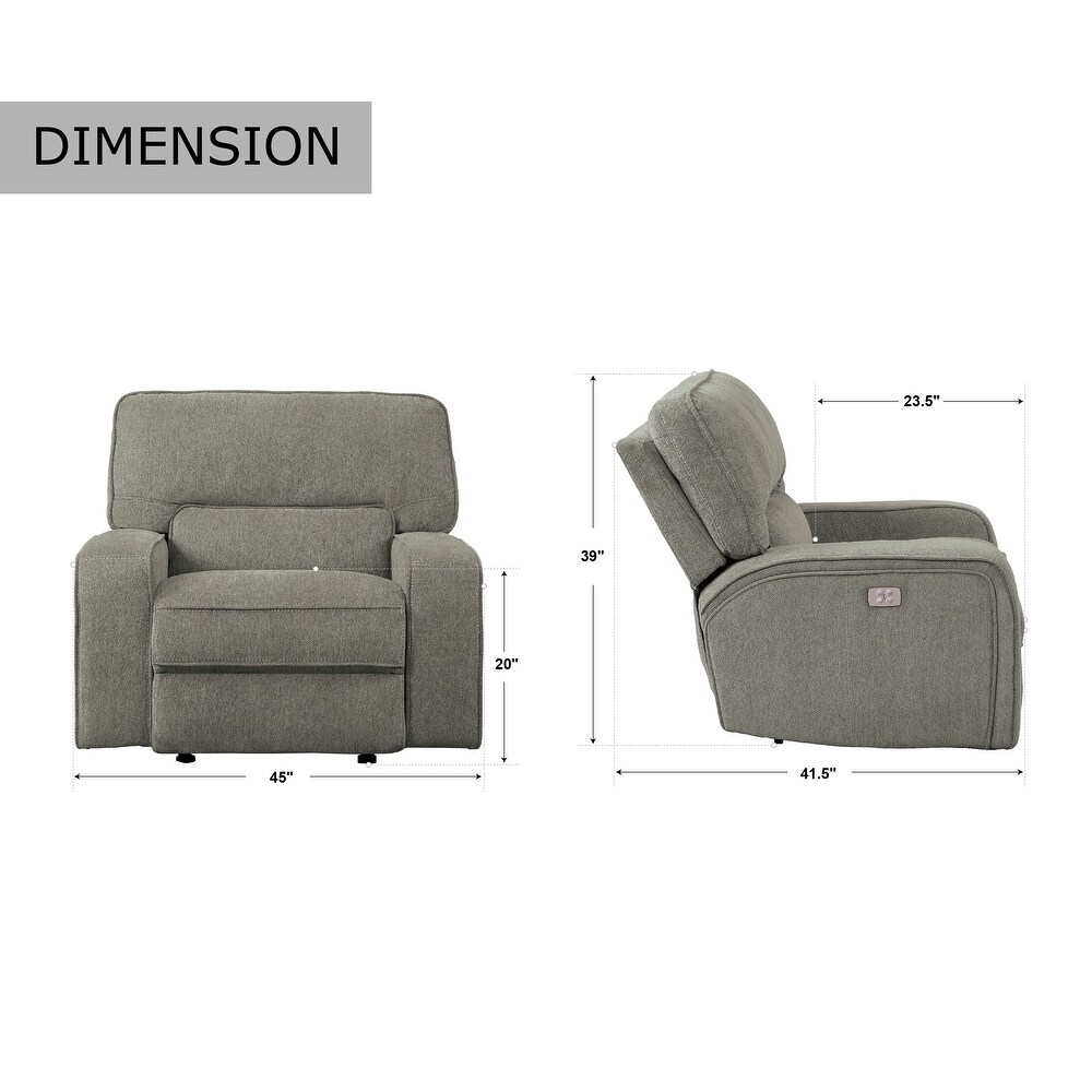 Eymard Chenille Fabric Power Reclining Chair