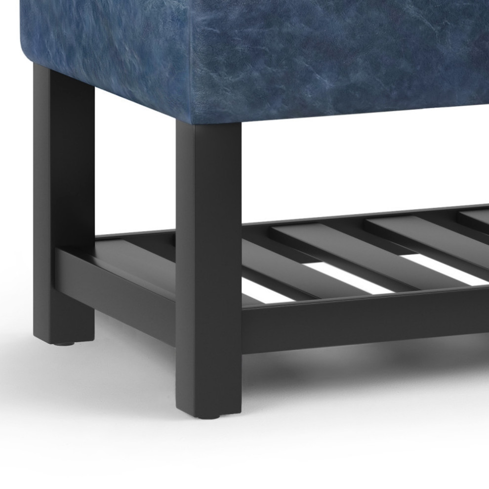 Cosmopolitan Storage Ottoman Bench With Open Bottom   Contemporary   Footstools And Ottomans   by Simpli Home Ltd.  Houzz