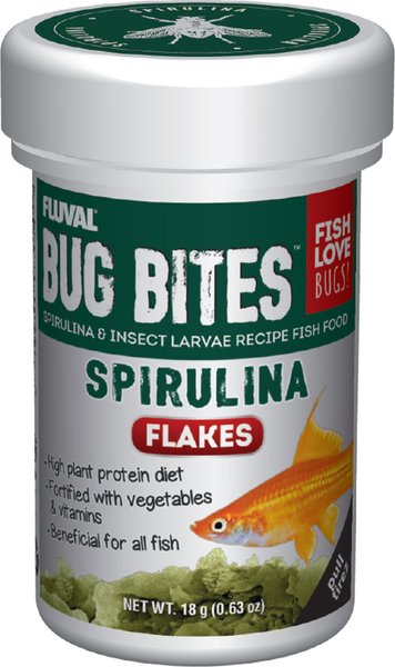 Fluval Bug Bites Spirulina Formula Flakes Fish Food