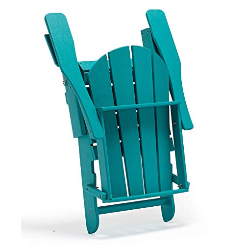 WestinTrends Outdoor Adirondack Chair, Plastic Fire Pit Chair, Weather Resistant Folding Patio Lawn Chair for Outside Deck Garden Backyard Balcony, Turquoise