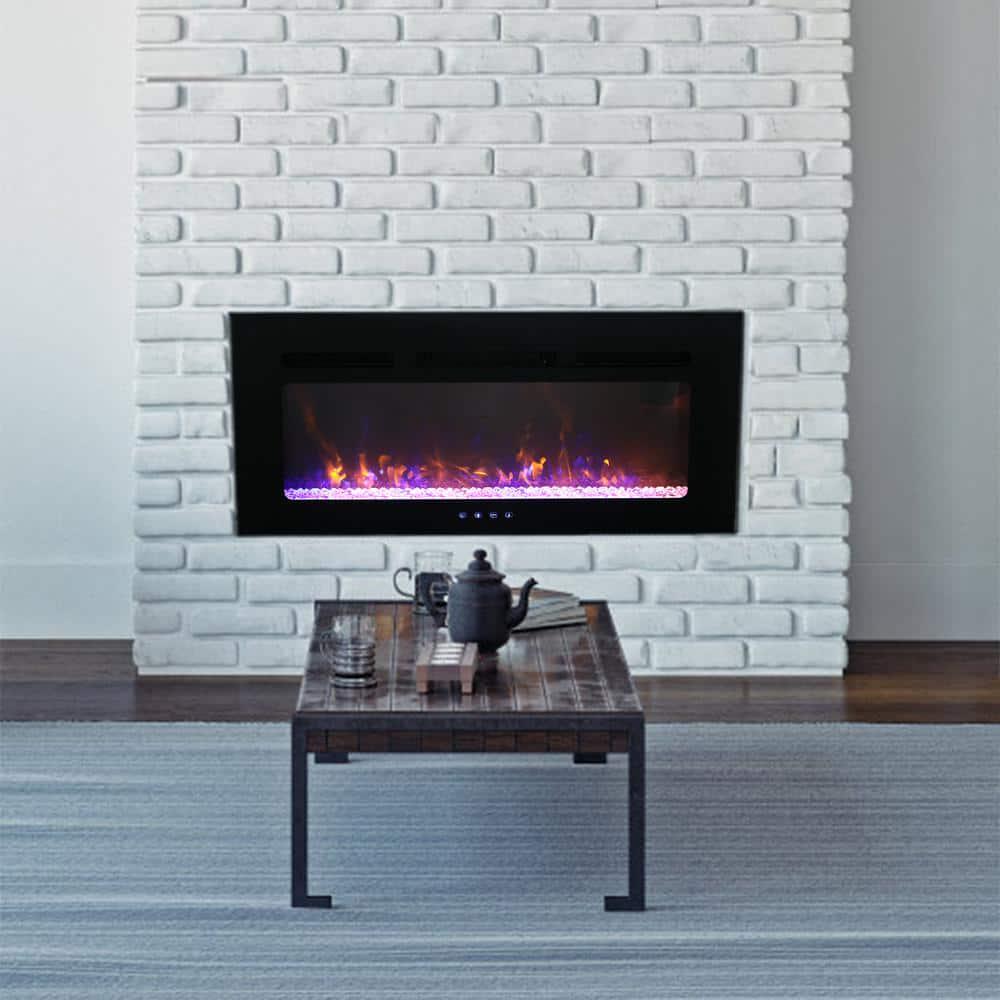 PHI VILLA 40 in Wall Mounted and BuiltIn Electric Fireplace in Black