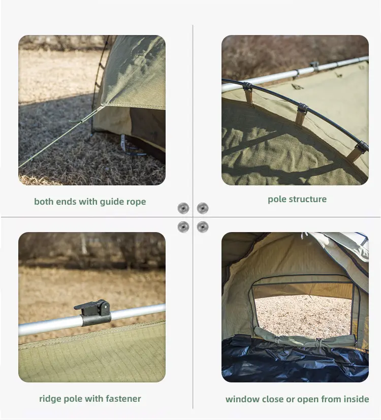 Outdoor camping hiking waterproof ripstop canvas fabric portable single swag tent