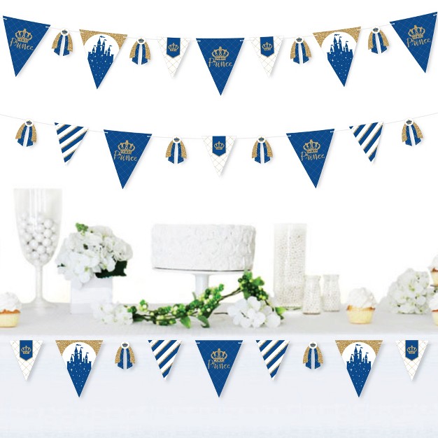 Big Dot Of Happiness Royal Prince Charming Diy Baby Shower Or Birthday Party Pennant Garland Decoration Triangle Banner 30 Pieces