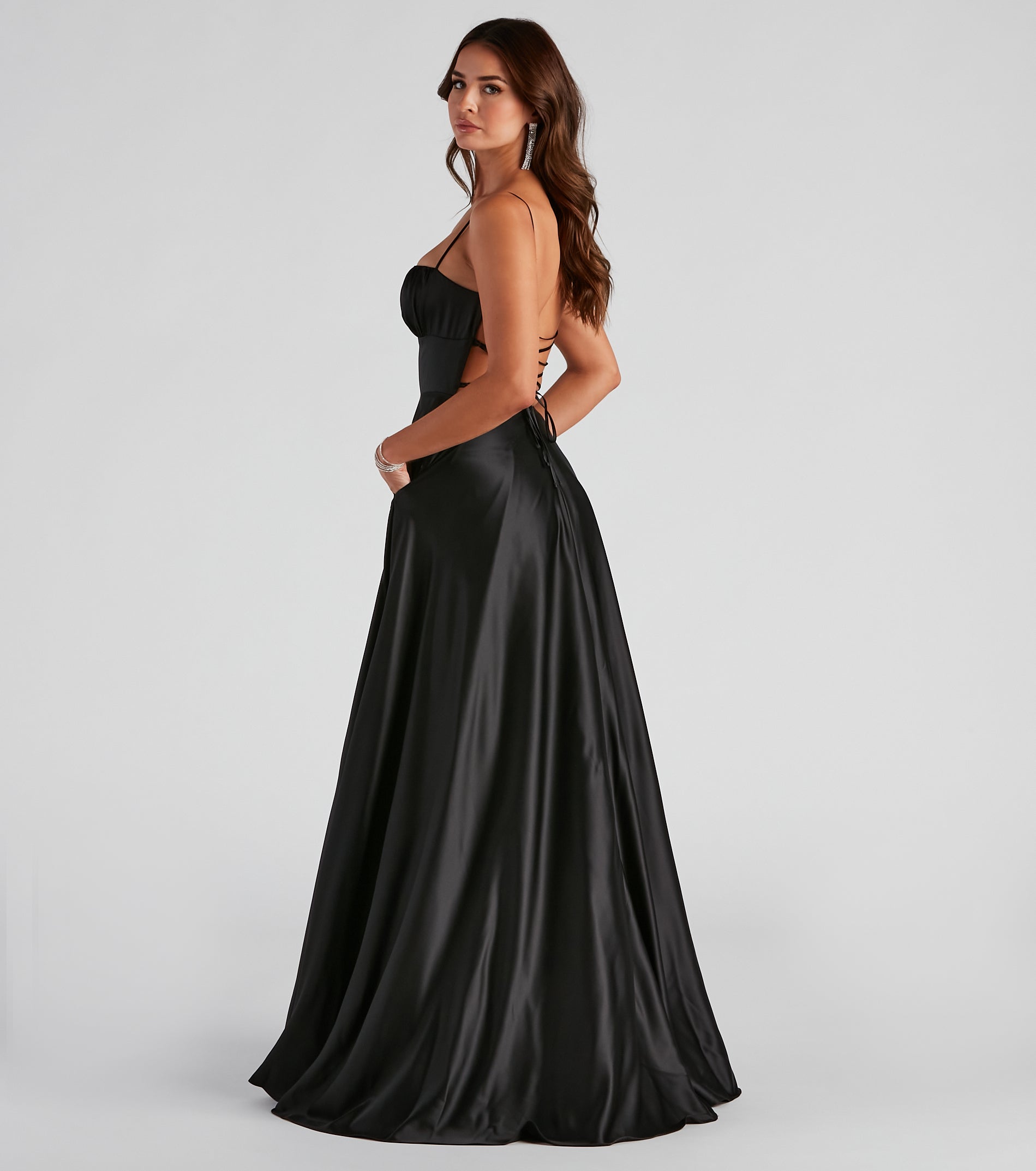 Jenny A-Line Satin Formal Dress