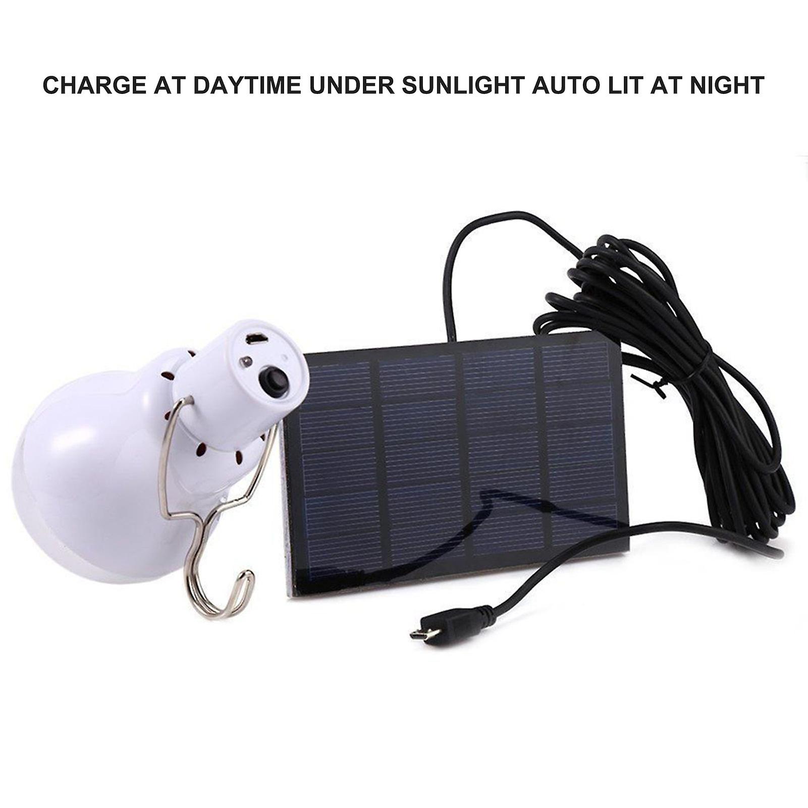 Solar-powered Led Bulb White Light Rechargeable Portable Outdoor Solar Lamp For Camping Fishing Night Emergency