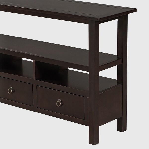 Rustic Solid Console Table Double-Storey Tabletop