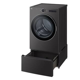 LG 27 in. Laundry Pedestal in Black Steel with Storage Drawer for Washers and Dryers WDP6B