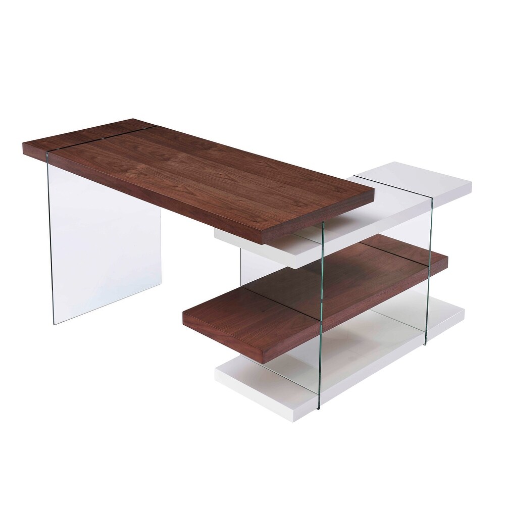 SEI Furniture Inglis Contemporary Brown Wooden L Shaped Desk