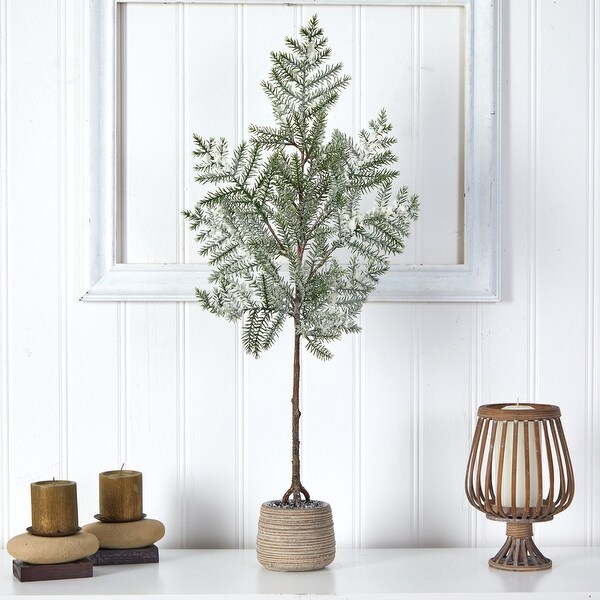 35'' Frosted Pine Christmas Tree in Decorative Planter