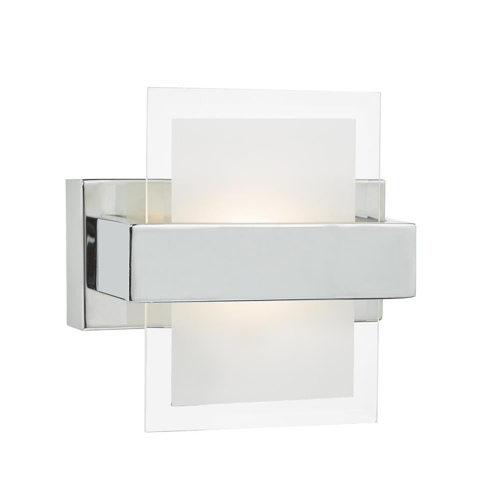 DAR APT0750 Apt Polished Chrome & Glass Modern Square Wall Light