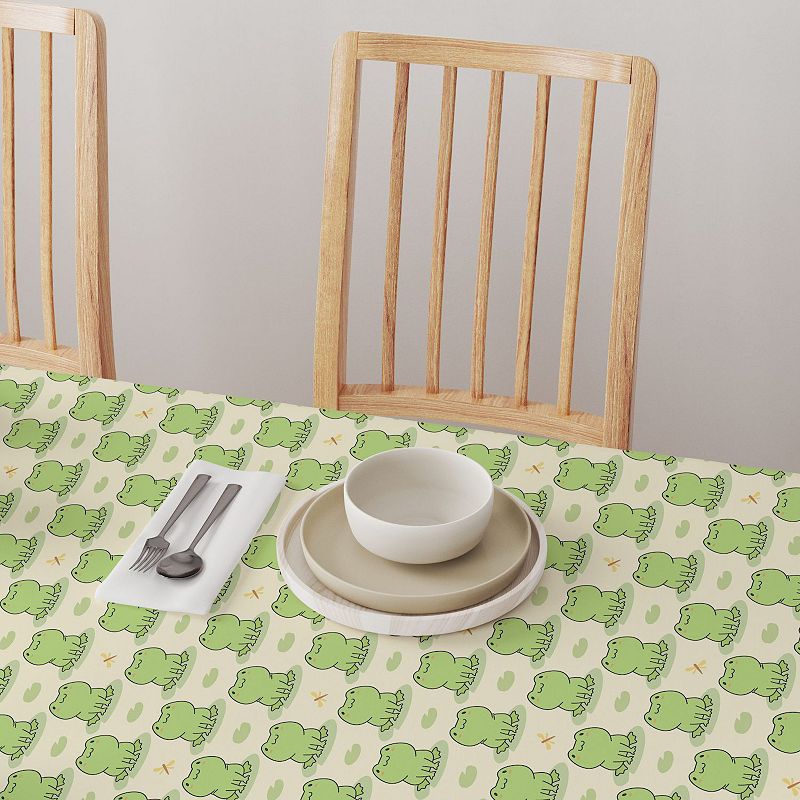 Square Tablecloth， 100% Polyester， 70x70， Frog Illustration