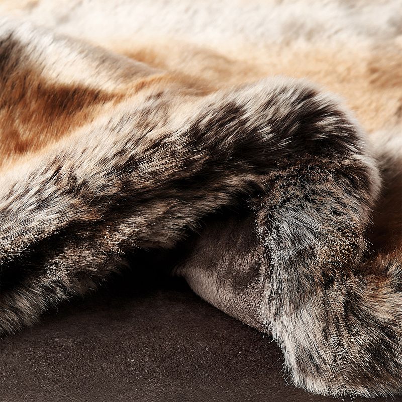 Portsmouth Home Marten Sable Faux Fur Throw Blanket