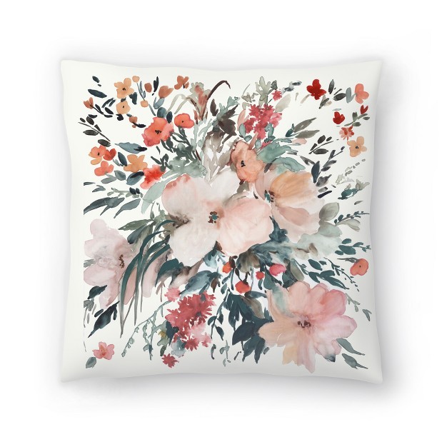 Americanflat Botanical Flowers amp Leaves Throw Pillow By Pi Creative Art