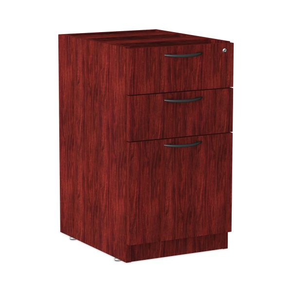 Alera Valencia Series Full Pedestal File， Left/Right， 3-Drawers: Box/Box/File， Legal/Letter， Mahogany， 15.63