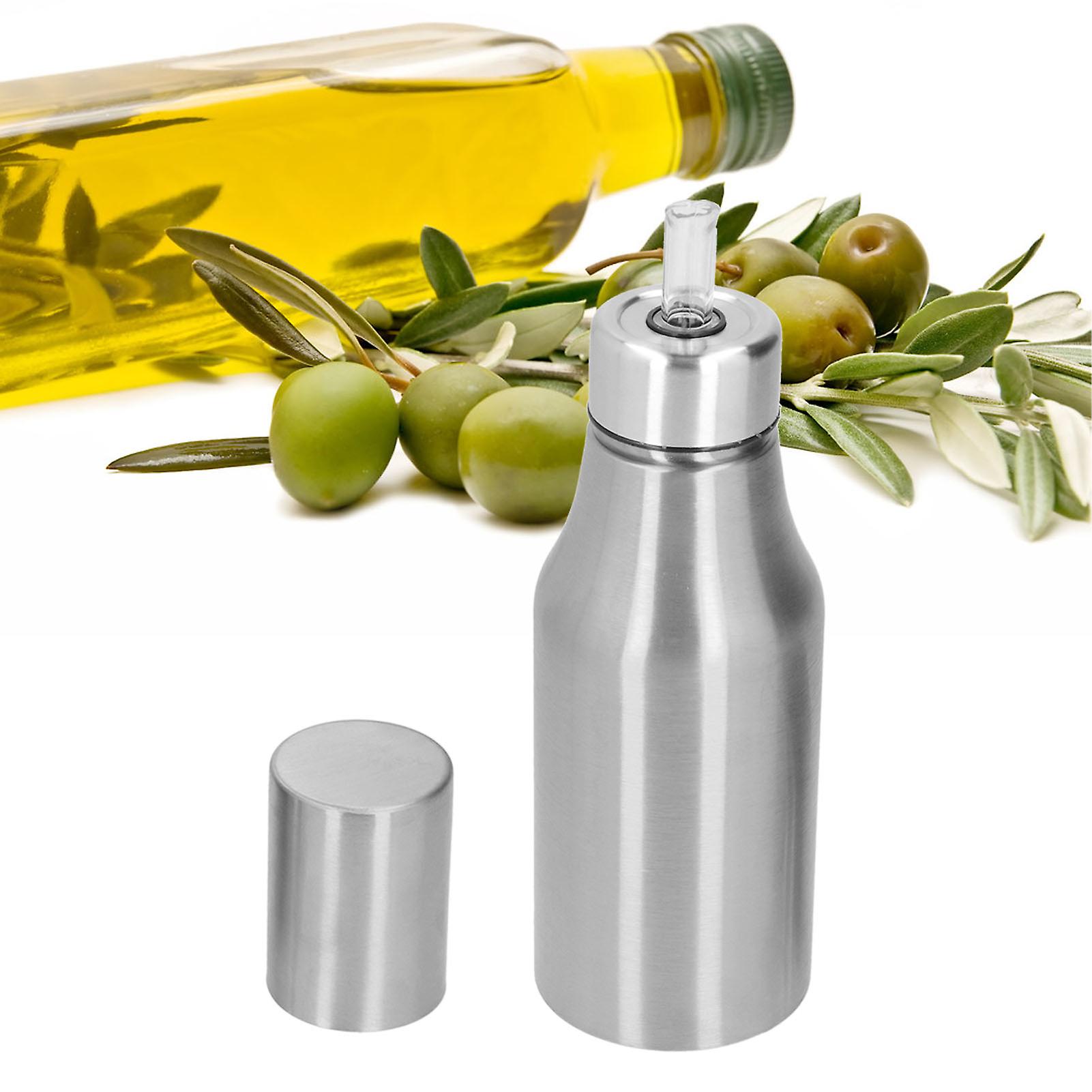 Stainless Steel Oil Bottle， 500ml Multifunction Olive Oil Dispenser Leak Proof Dust Proof Durable Kitchen Olive Oil Decanter For Home[silver]