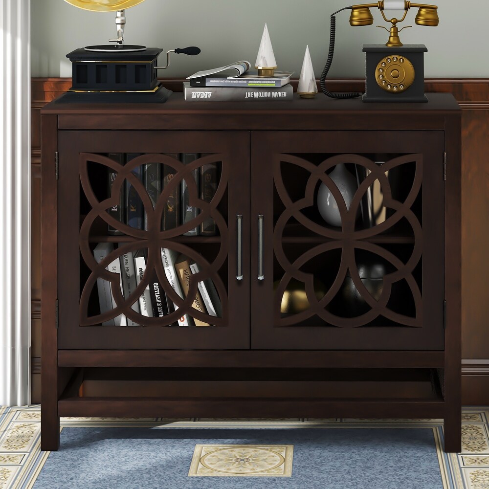 Livingroom Entryway Wood Cabinet with Doors and Shelf