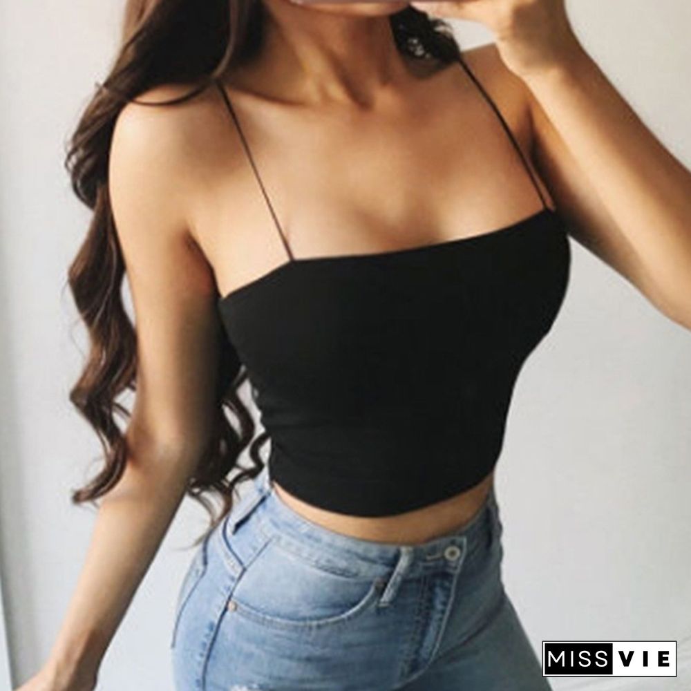 Women Summer Casual Tank Vest Blouse Sleeveless Crop Tops T-Shirt