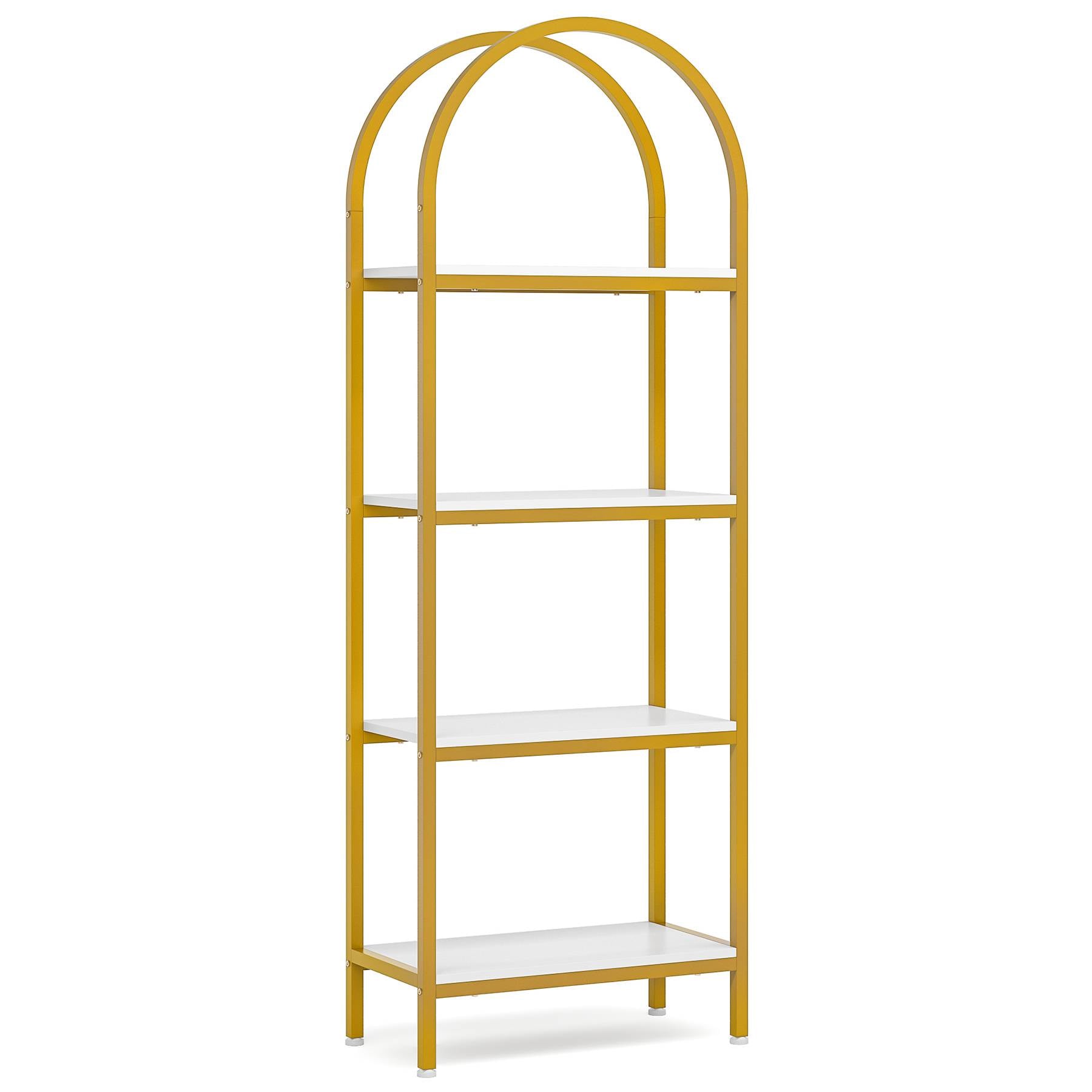 4-Tier / 5-Tier Bookshelf, Arched Bookcase Display Rack with Storage Shelves