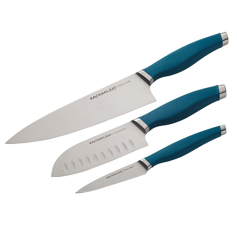 Rachael Ray Cutlery 3-pc. Japanese Stainless Steel Chef and Santoku Knife Set