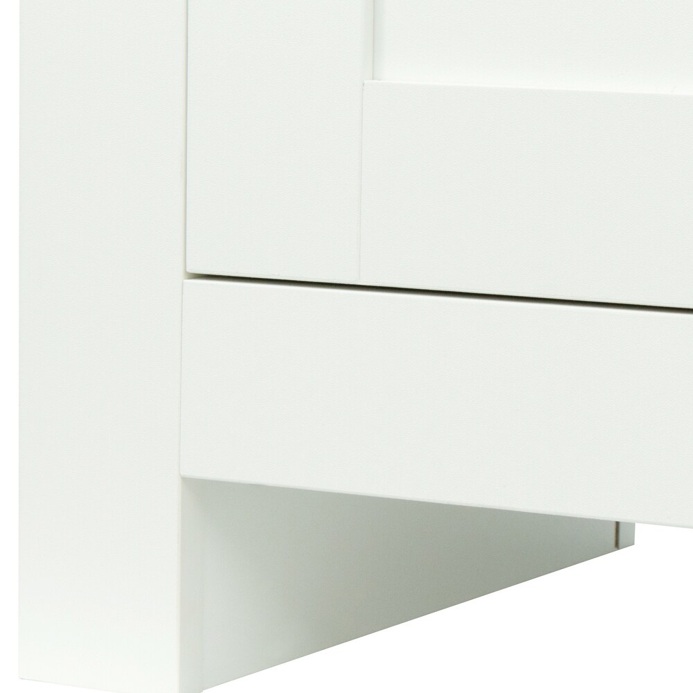 Contemporary Kitchen Sideboard  Buffet Storage Cabinet  Entry Cabinet  Metal Handle  3 Drawers and 1 Storage Cabinet