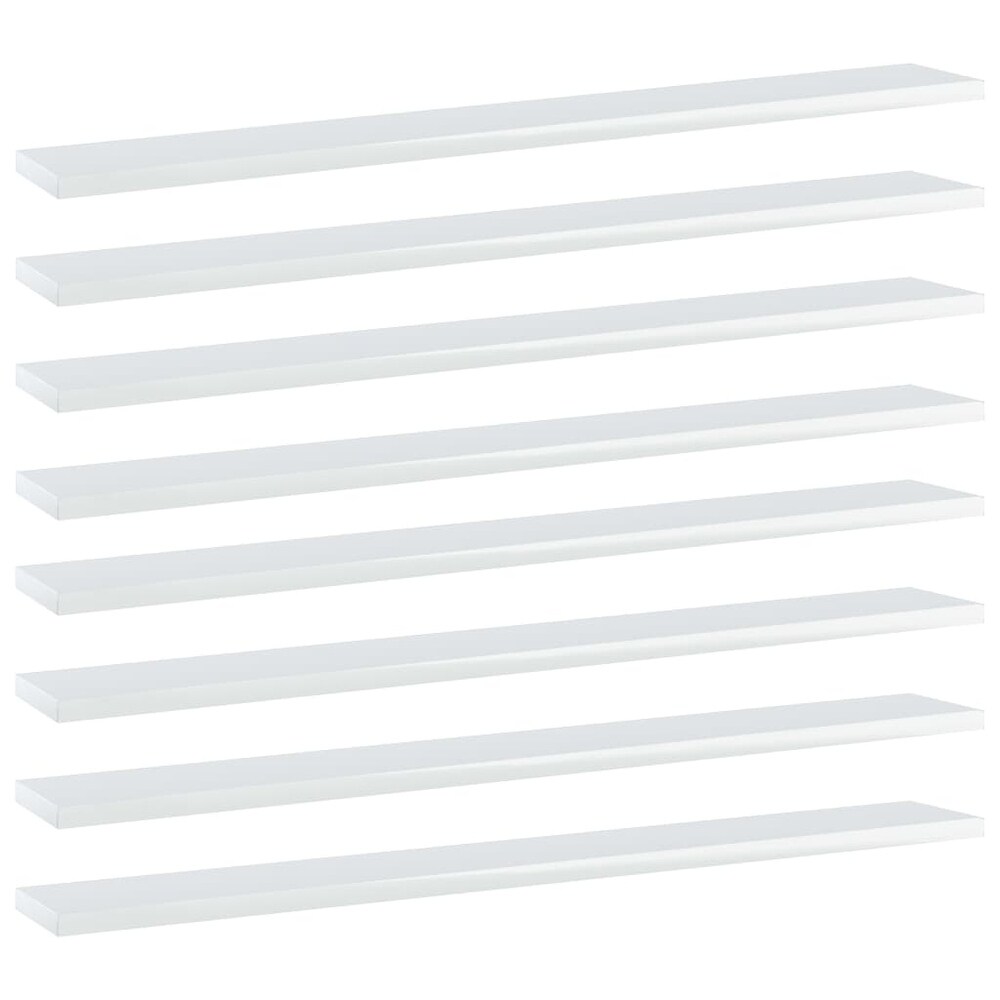 vidaXL Bookshelf Boards 8 pcs High Gloss White 31.5\