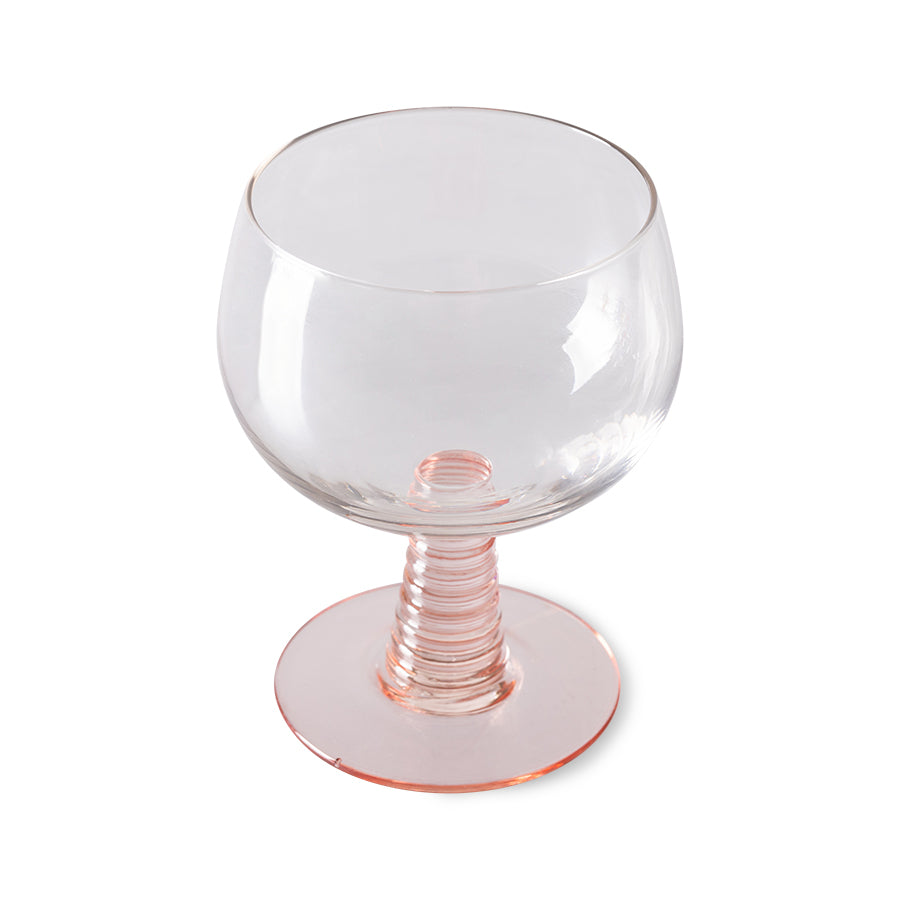 Wine glass - pink - low stem