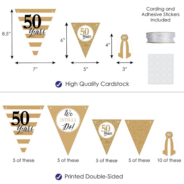 Big Dot Of Happiness We Still Do 50th Wedding Anniversary Diy Anniversary Party Pennant Garland Decoration Triangle Banner 30 Pieces