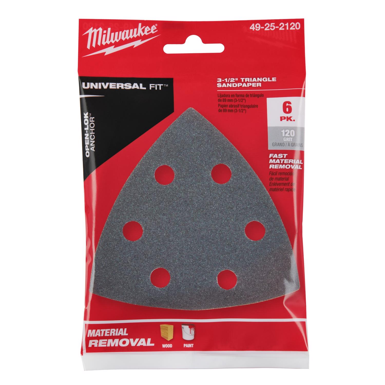 MW 3-1/2 in. Silicon Carbide 120 Grit Triangular Sanding Paper 6 pk