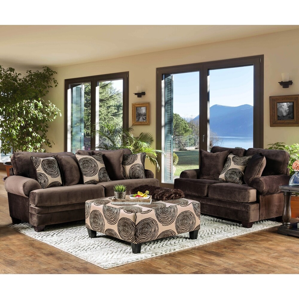 Jeta Transitional Microfiber Padded 2 Piece Living Room Set by Furniture of America