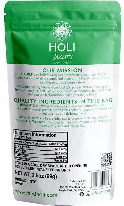 HOLI Rabbit Grain-Free Freeze-Dried Dog Treats