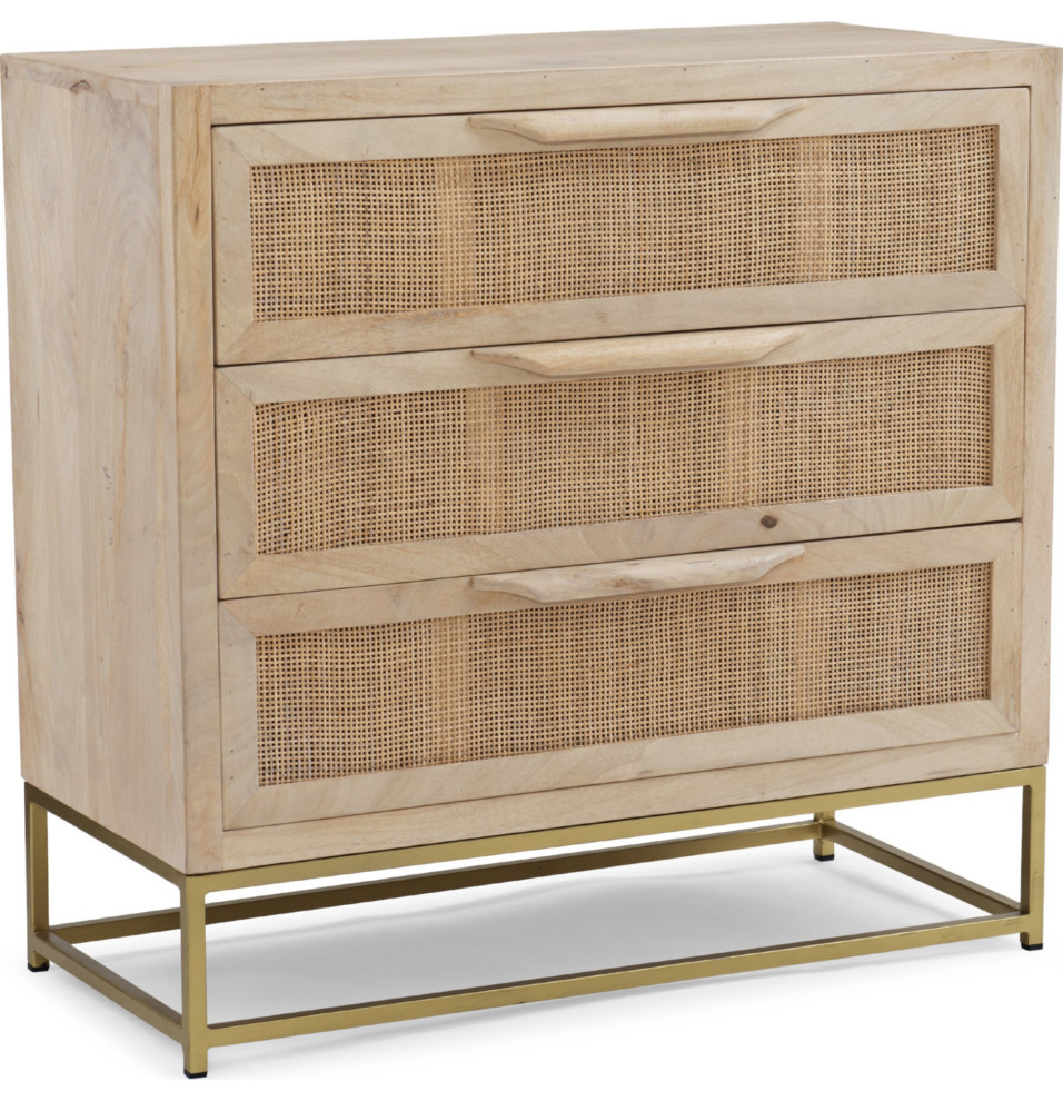 Janie Rattan Cabinet Three Drawers   Tropical   Accent Chests And Cabinets   by VirVentures  Houzz