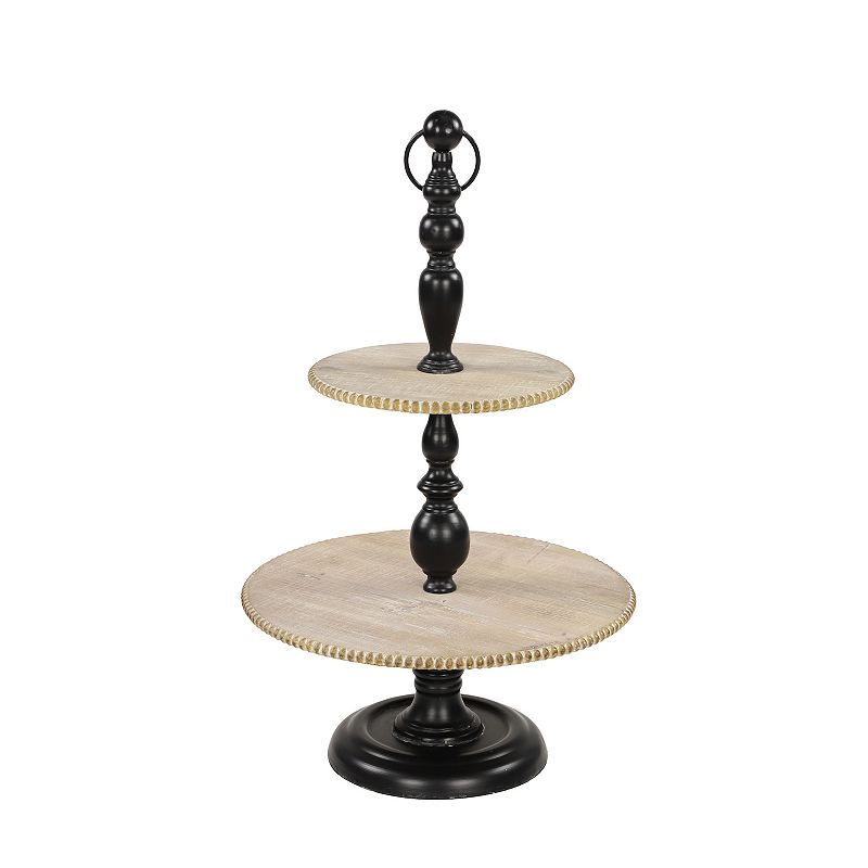 Stella and Eve Black Wood Tiered Server