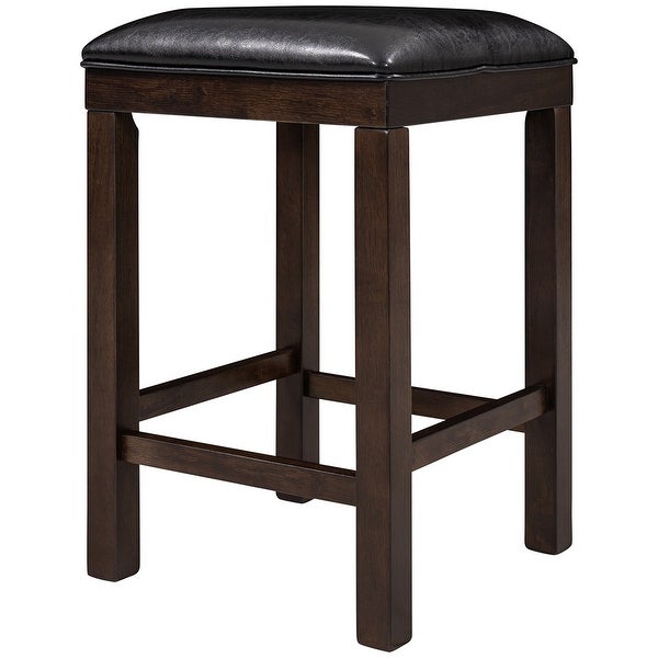 4-Piece Counter Height Table Set with Socket and Leather Padded Stools