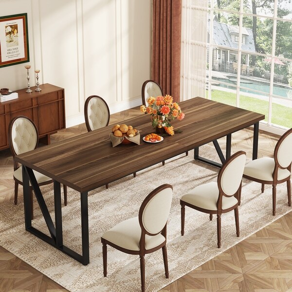 Extra Long Dining Room Table，78.7 Inches Rectangular Dining Table，Kitchen Table