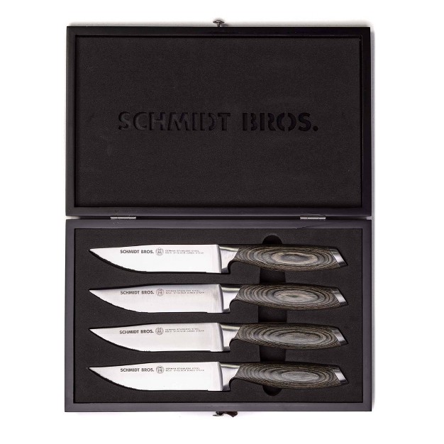 Schmidt Brothers Cutlery Bonded Ash 4pc Jumbo Steak Knife Set