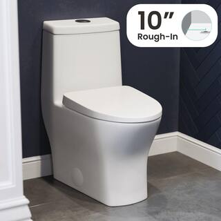 Swiss Madison Sublime II 10 in. Rough-in 1-piece 1.11.6 GPF Dual Flush Elongated Toilet in Glossy White Seat Included SM-1T277