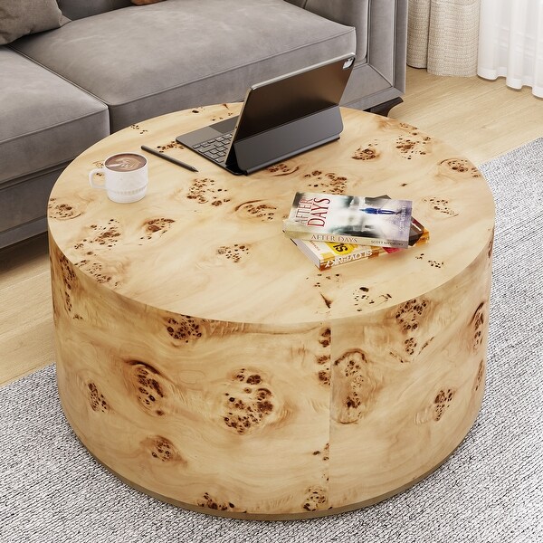 Modern Round Tree Burls Wood Coffee Table - 35