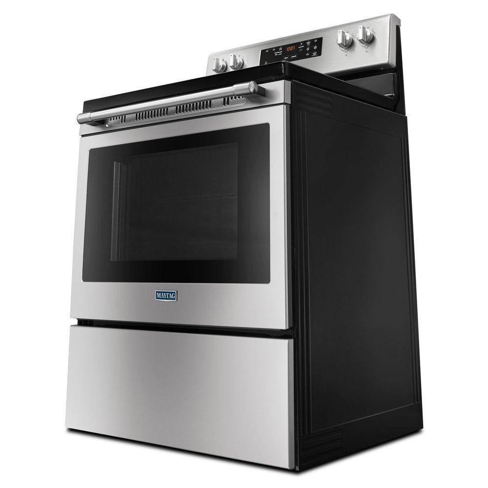 Maytag 5.3 cu. ft. Electric Range with Shatter-Resistant Cooktop in Fingerprint Resistant Stainless Steel MER6600FZ