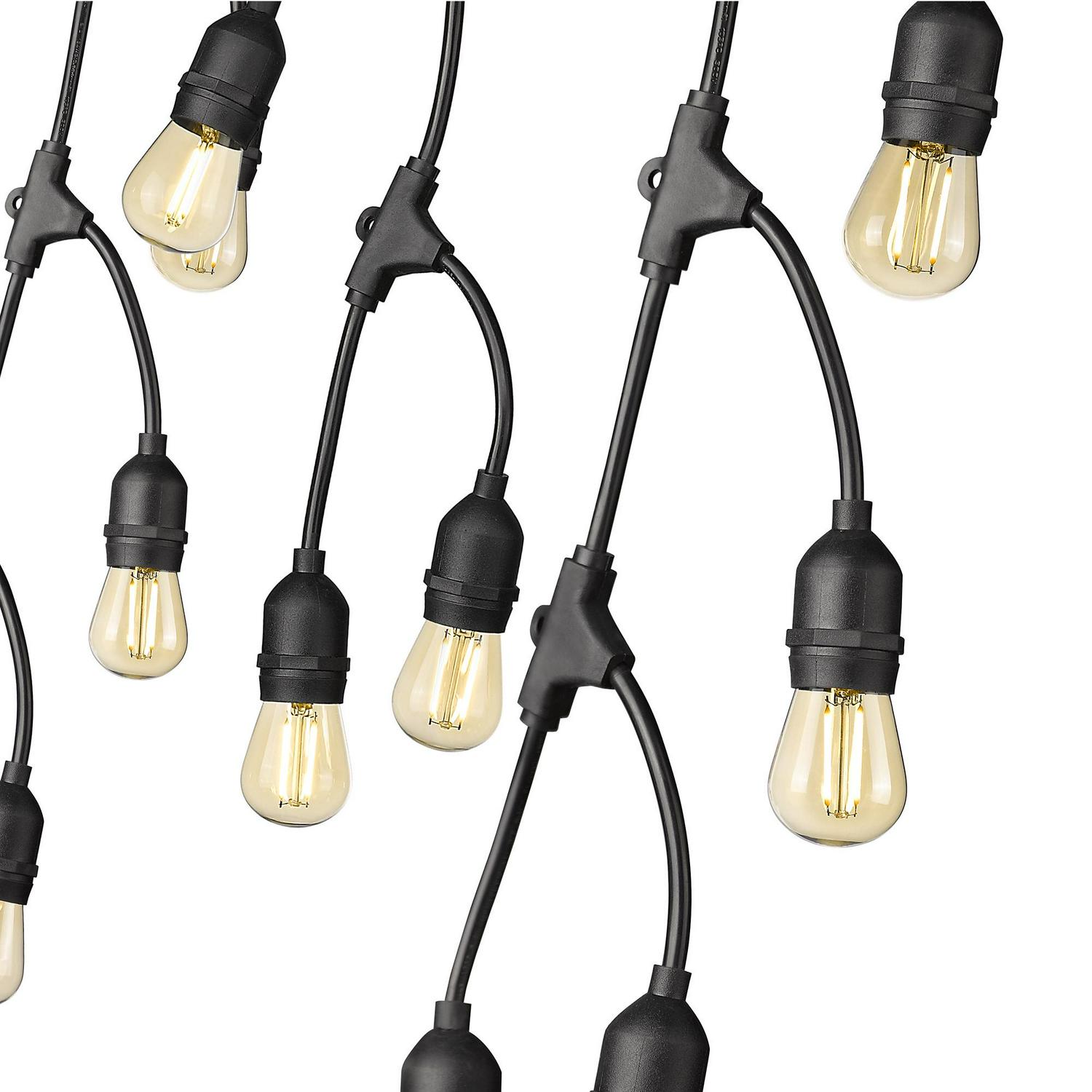 Ove Decors 27.5 ft. Fence String Lights with Glass bulbs and Black Wire