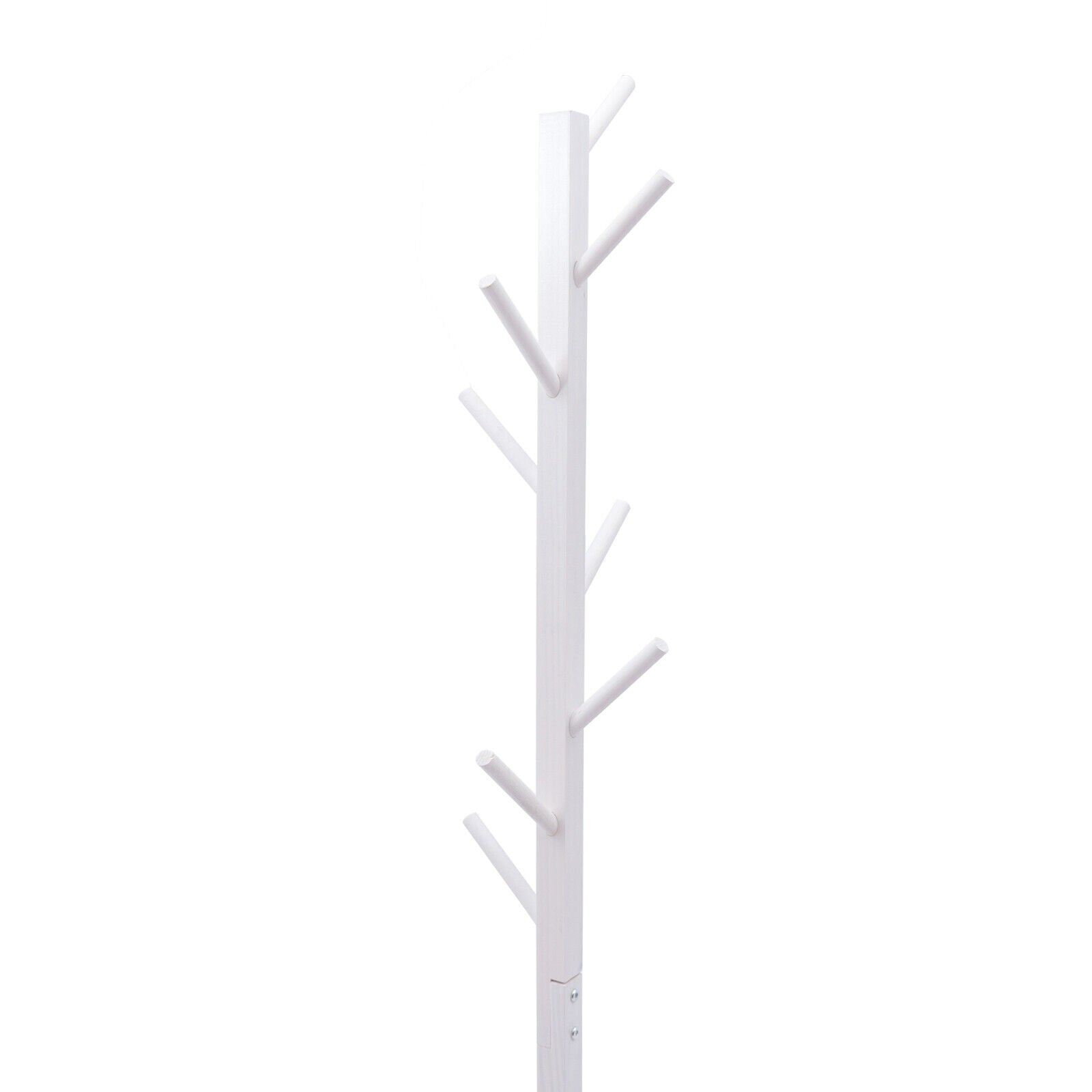 8-Hook Wooden White Coat Stand Hat Display Holder Rack Tree Shape Clothes Hanger Coats Hanger Clothes Rack  Freestanding Clothing Rack Storage Stand Holder